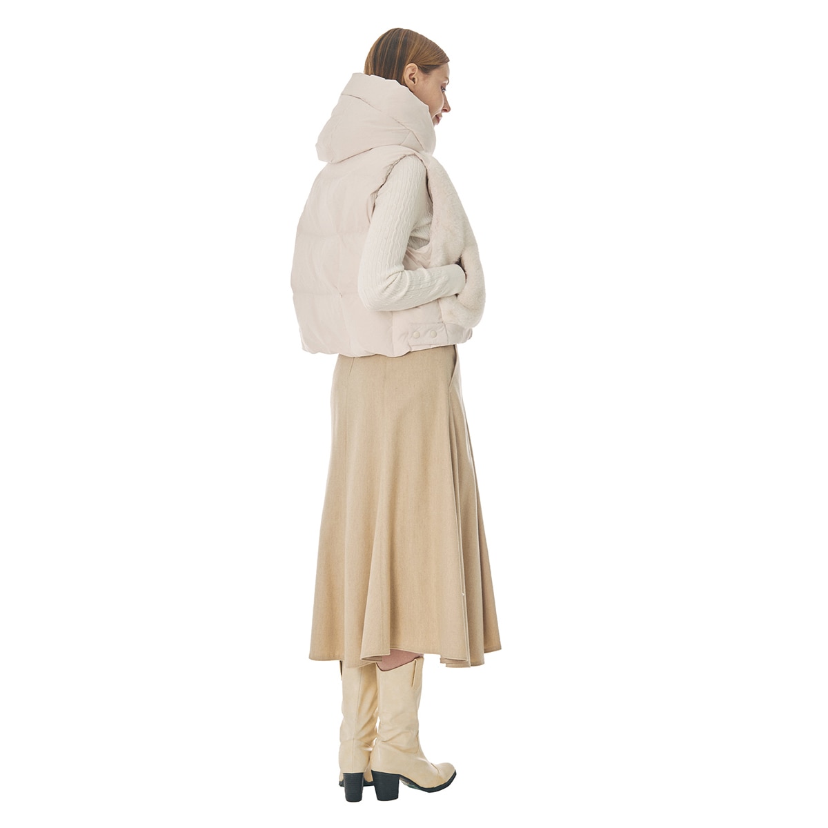 SOUP 여성 인조퍼 다운 베스트