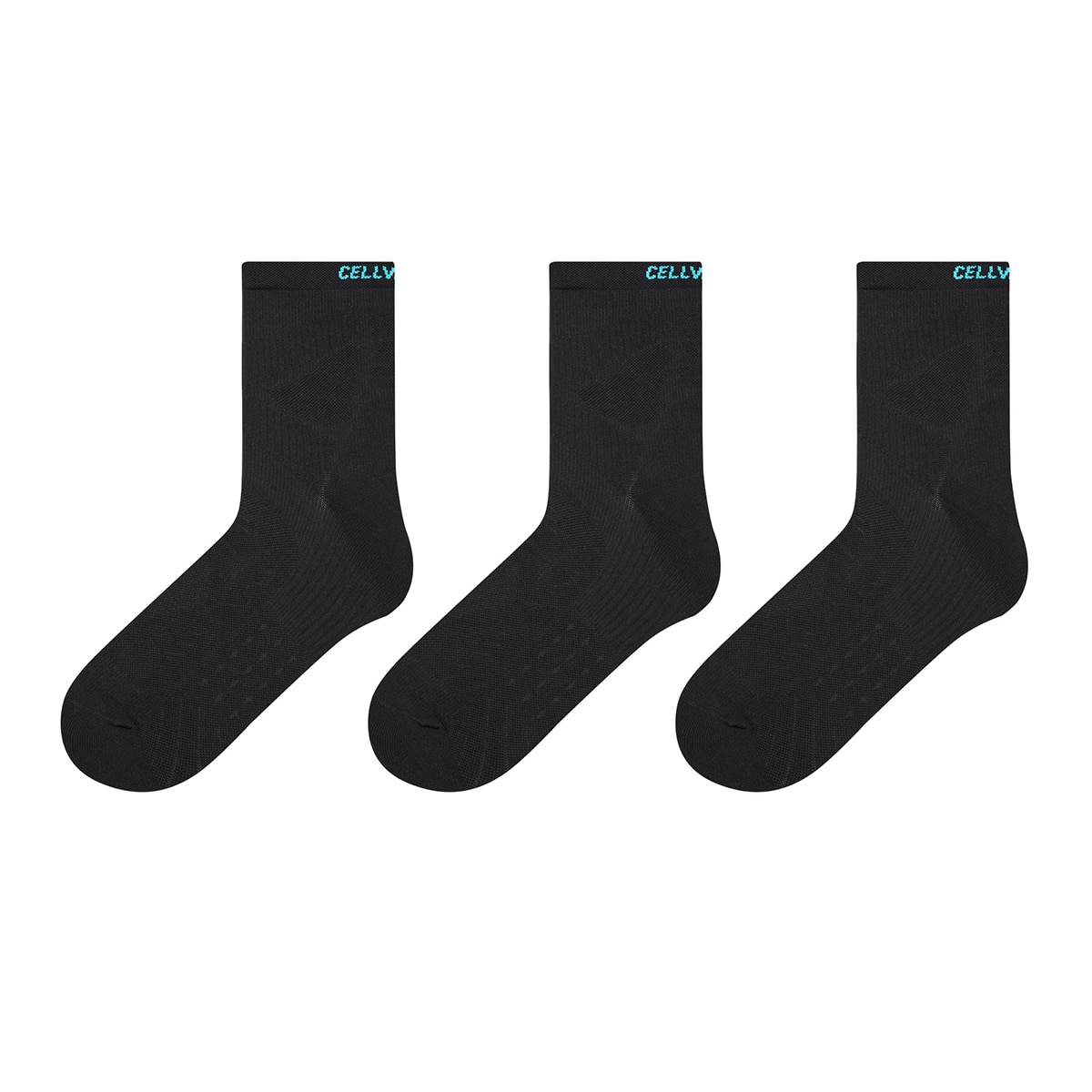 셀버린 러닝양말 3족 - 블랙, L
