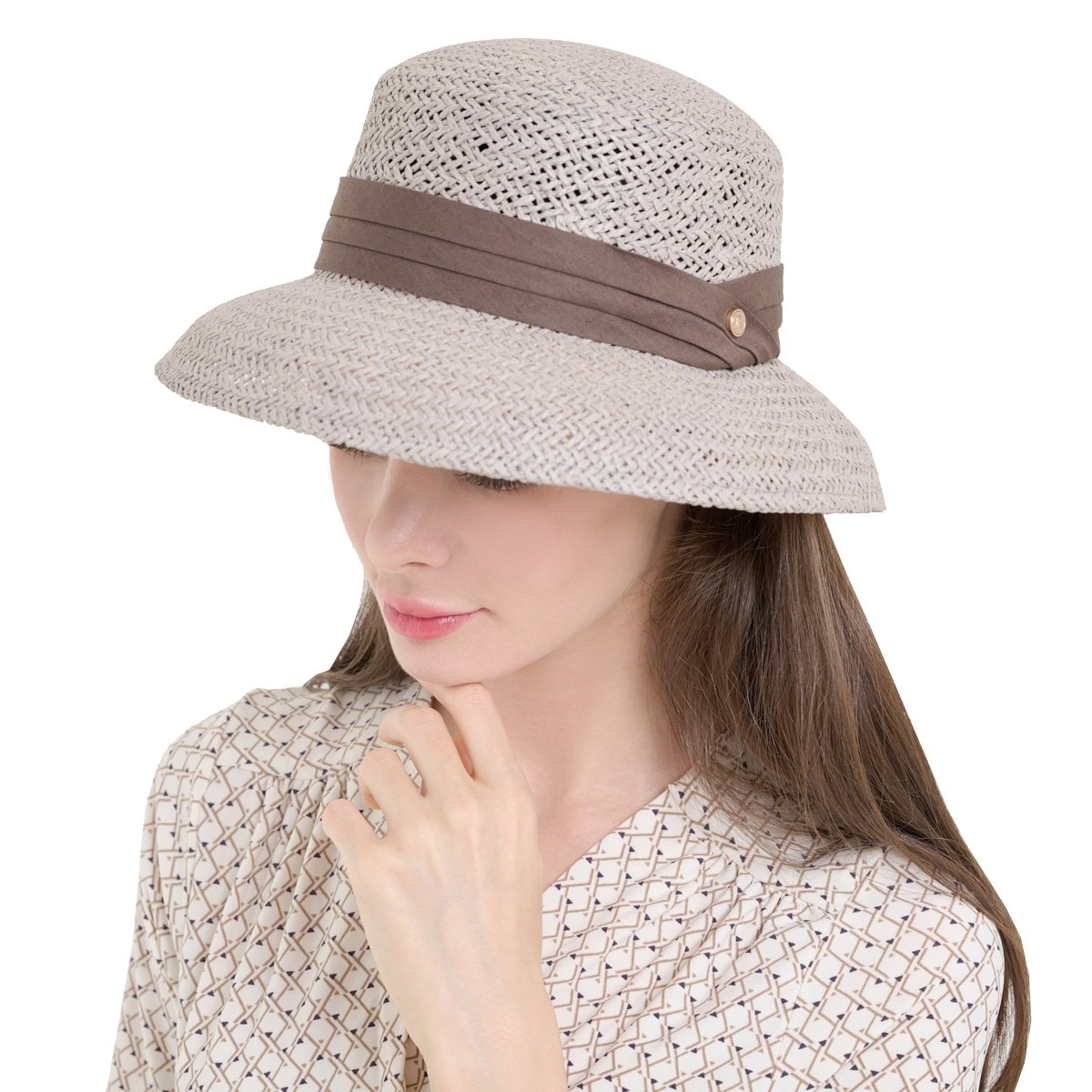 안드레아바나 여성 보우 햇 - 그레이