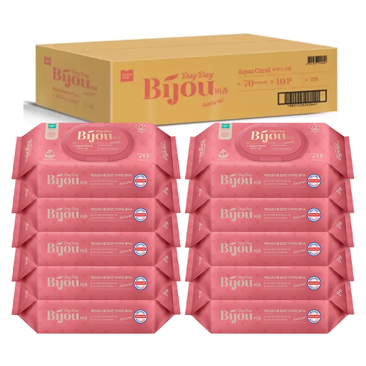 모나리자 비쥬 코랄 캡형 물티슈70매 x 10팩 모나리자 비쥬 코랄 캡형 물티슈70매 x 10팩