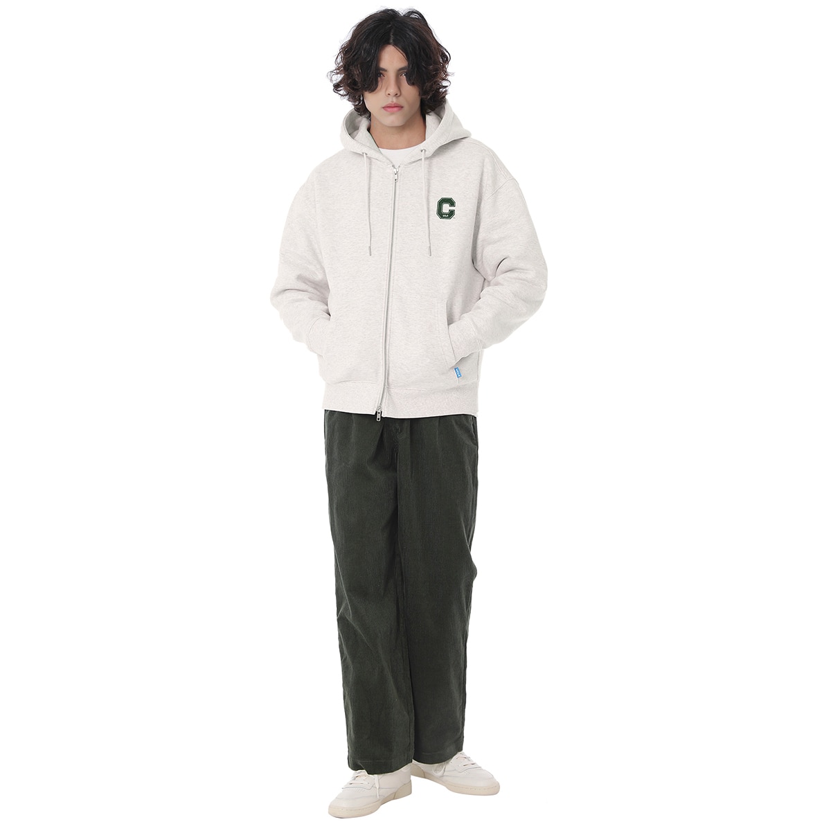 UCLA 남성 플리스 후드 집업 - 오트밀 UCLA 남성 플리스 후드 집업 - 오트밀