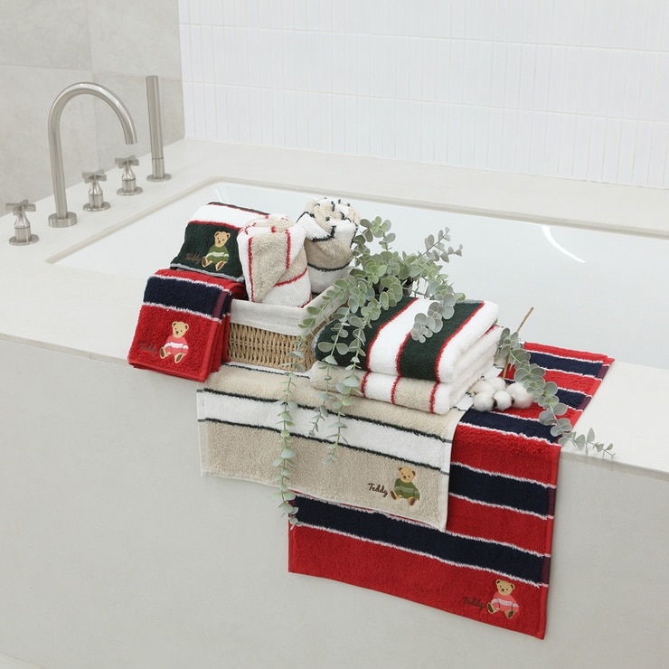 테디베어 선염 세면타월 5P