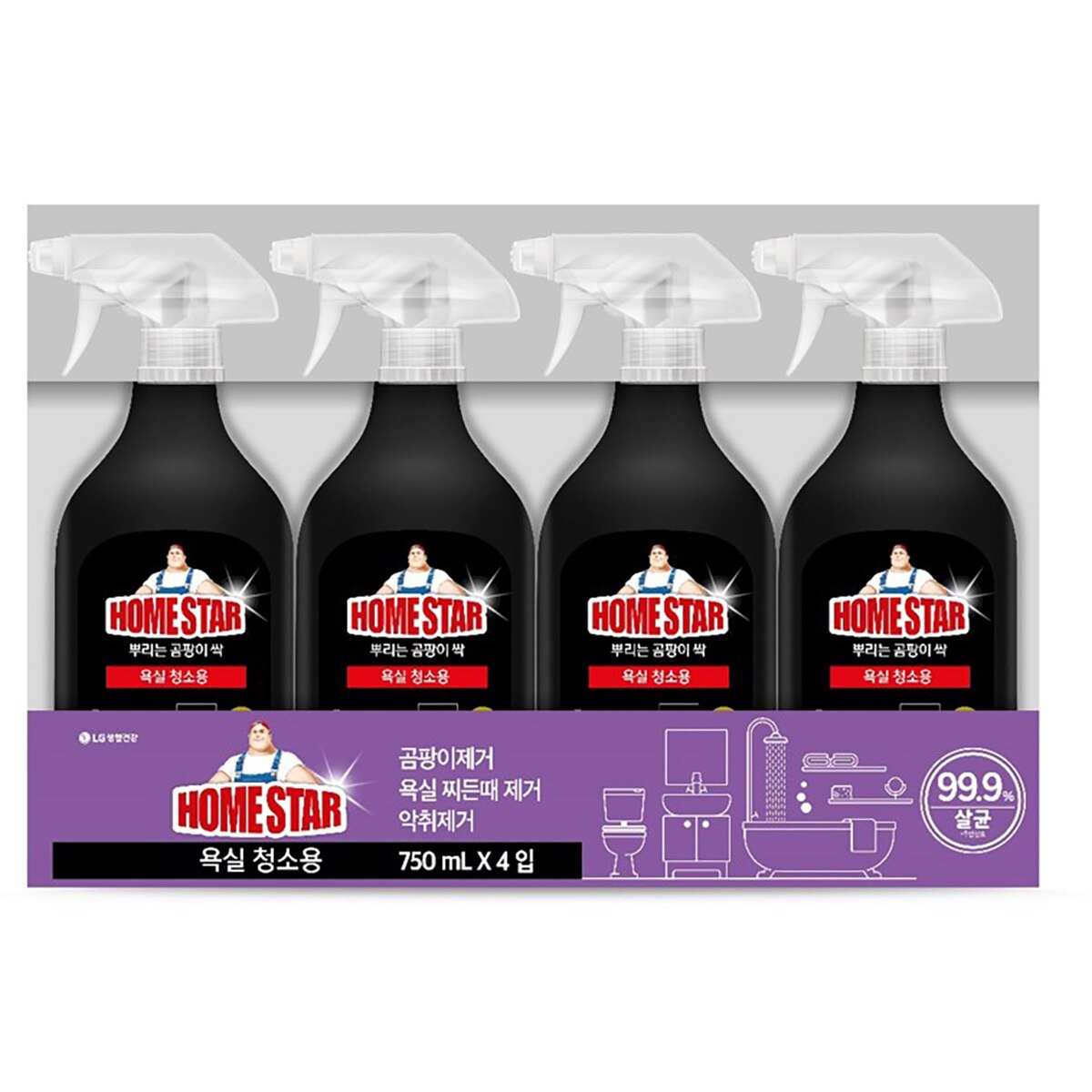 홈스타 욕실용 클리너 750ml x 4개 x 2팩