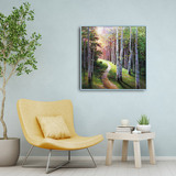 지클레 그림 액자 76x76cm - 자작나무숲 길