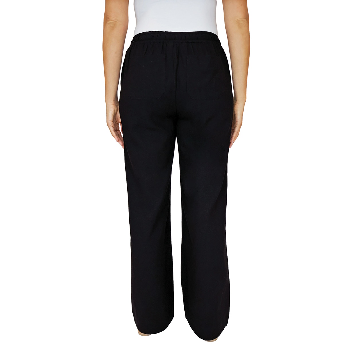 브릭스 여성 리넨 팬츠 - 블랙, S