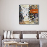 지클레 그림 액자 76x76cm - 파리 까페