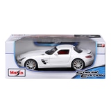마이스토 장식용 1:18 축소 자동차 - 메르세데스 벤츠 SLS AMG(화이트)