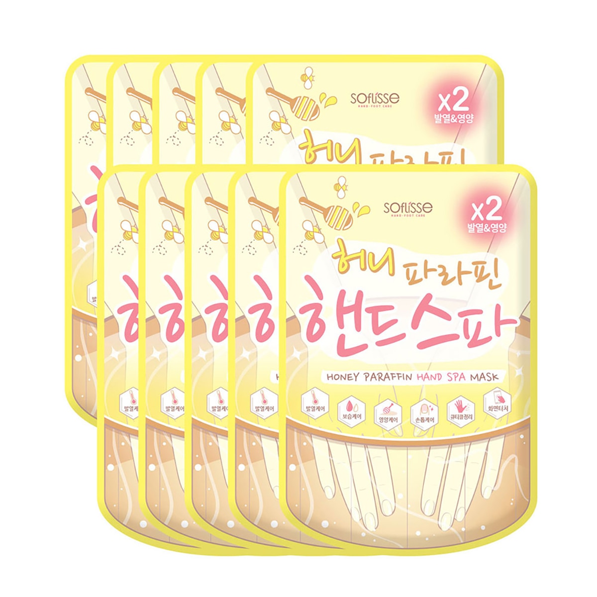 소프리스 허니 파라핀 핸드 스파 마스크 10매