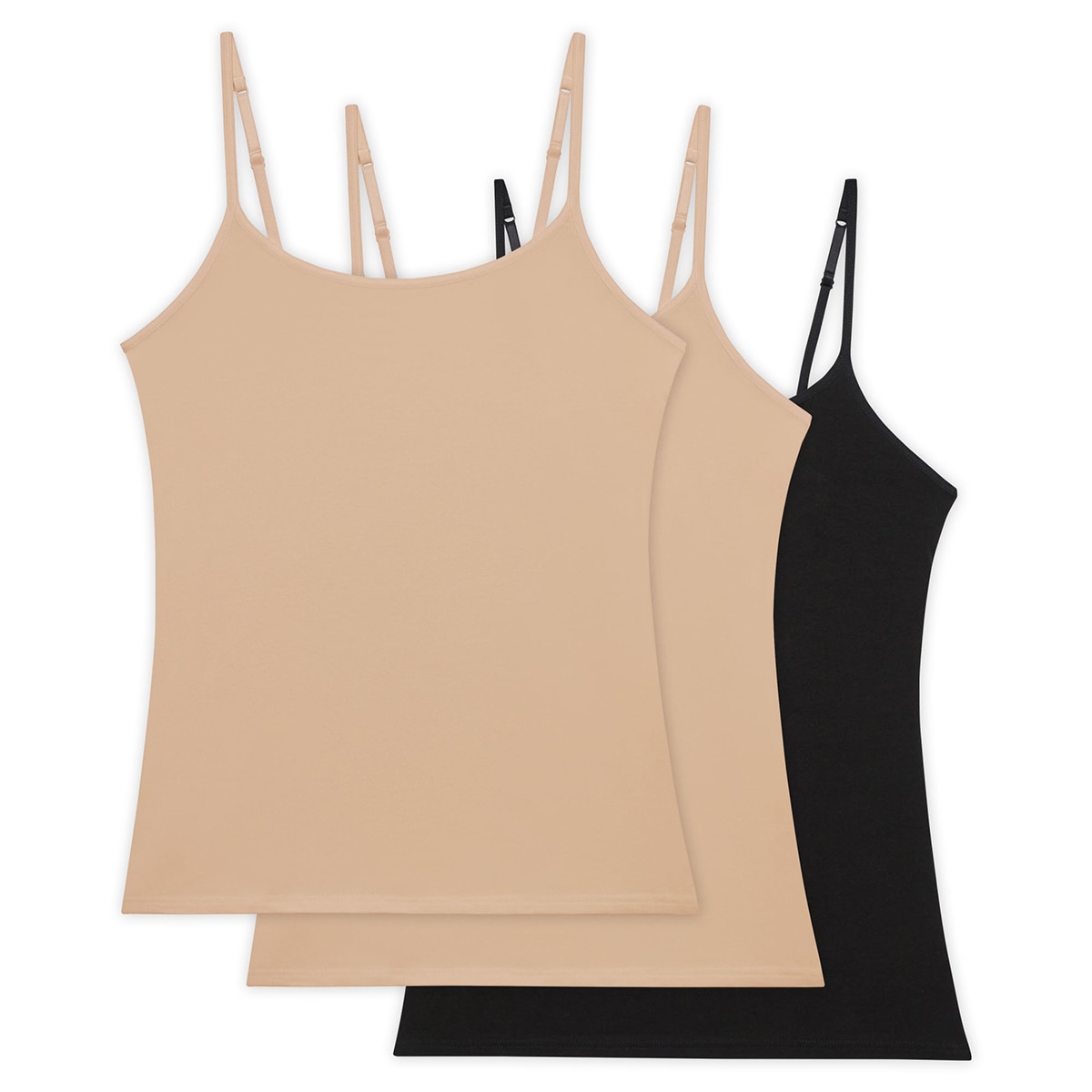 게스 여성 모달 캐미솔 3매 - 블랙/베이지/베이지 게스 여성 모달 캐미솔 3매 - 블랙/베이지/베이지