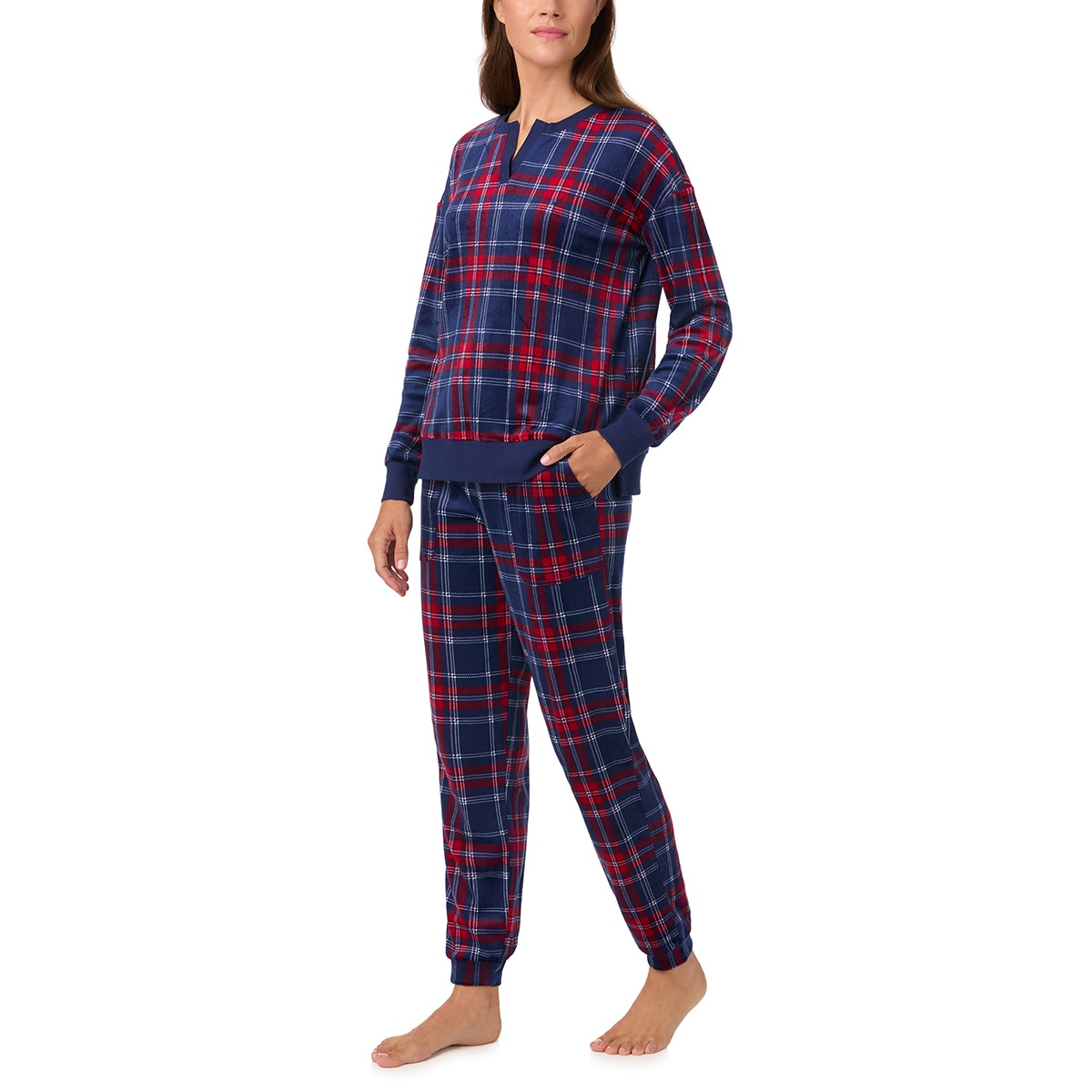 노티카 여성 실키 플리스 파자마 세트 - 레드