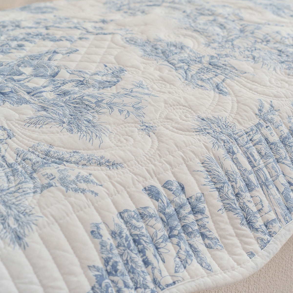 플로티나 뜨왈 순면 소파패드 70x240cm - 화이트블루