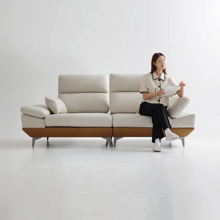 UND 에디션 NA10 천연 통가죽 스윙 소파 3인