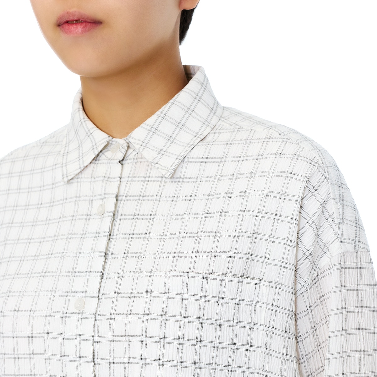 쥬시꾸뛰르 여성 체크 셔츠 - 화이트, S/M 쥬시꾸뛰르 여성 체크 셔츠 - 화이트, S/M