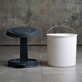 바스클립 라탄 페달형 키친 쓰레기통 21L