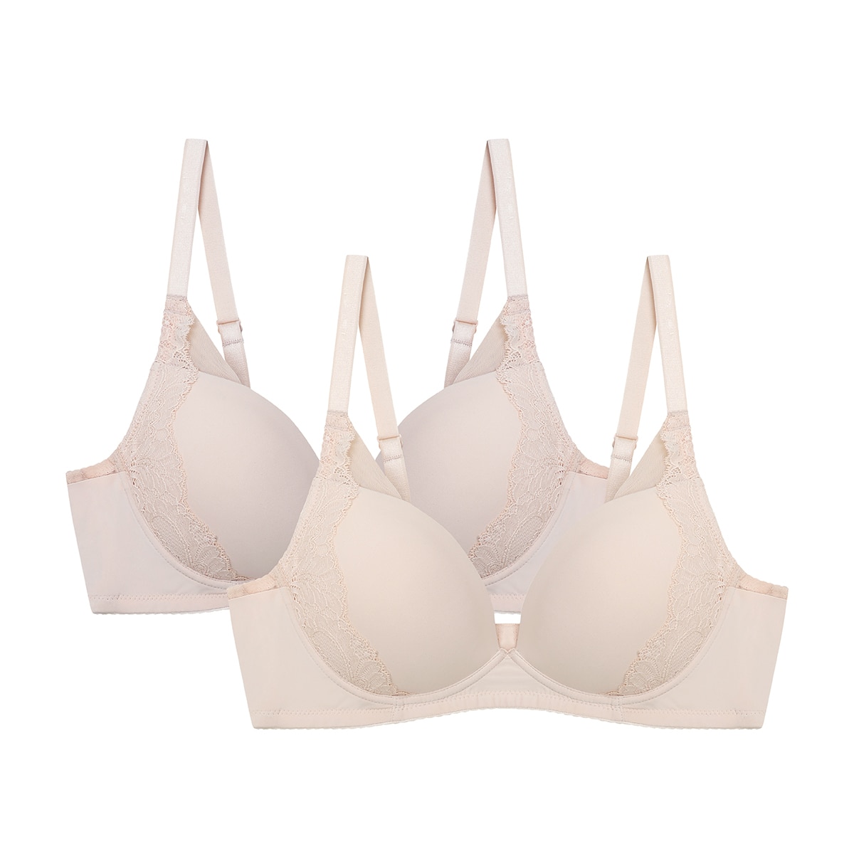 비너스 노와이어 메모리 브라 2매 - 라이트베이지/다크베이지, 75B