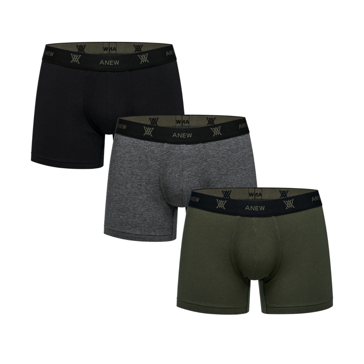 어뉴 남성 브리프 3매입 - 블랙/차콜/카키, XXL