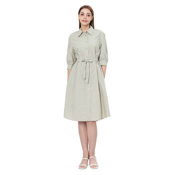 비지트 인 뉴욕 여성 버튼 원피스