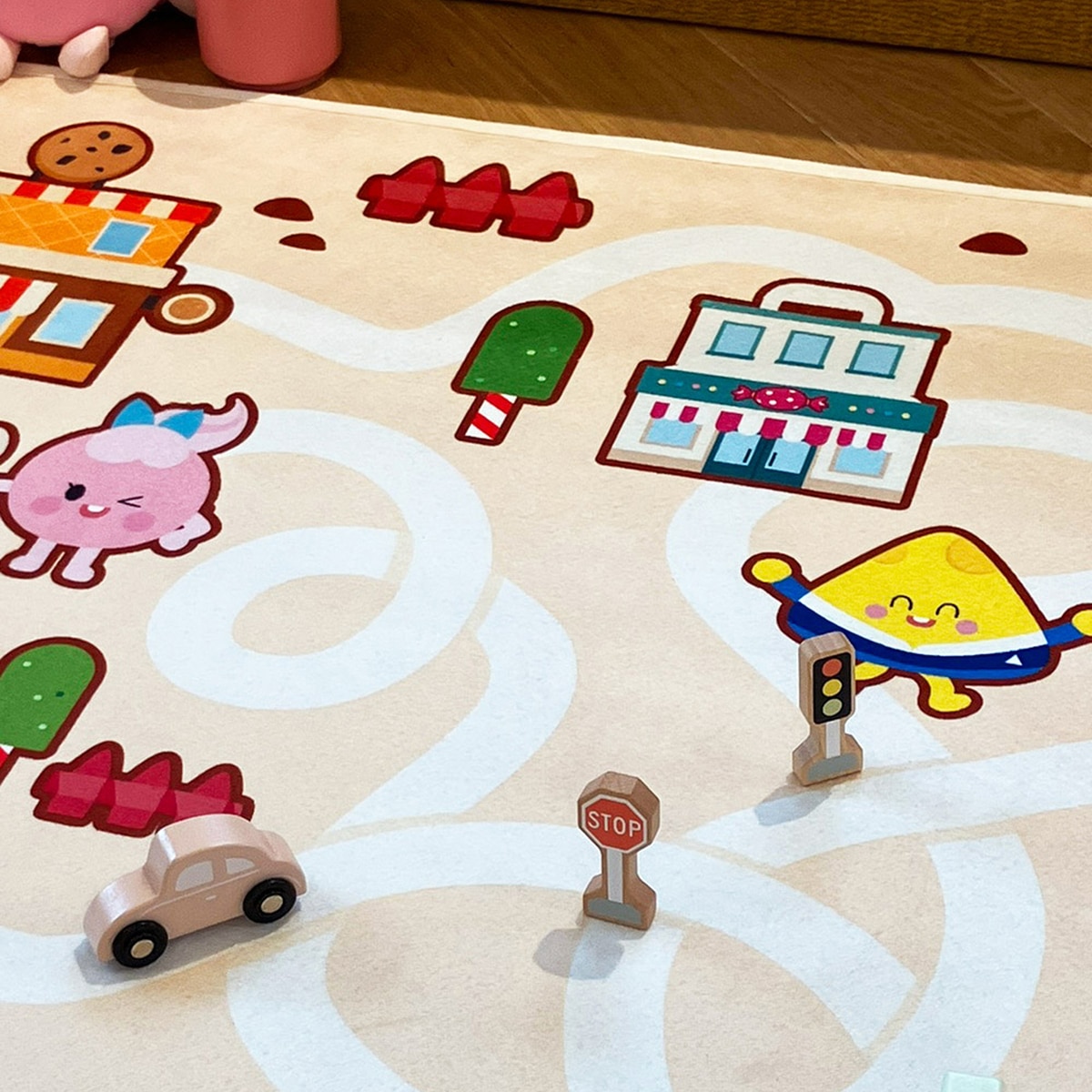 한일카페트x브레드이발소 키즈 러그 150x200cm - 도로놀이 빌리지