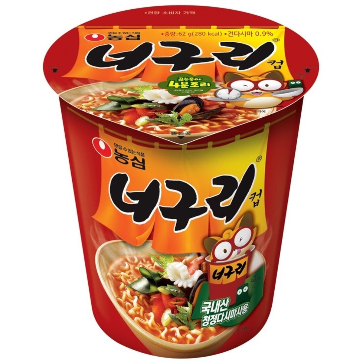 농심 너구리 컵라면 62g x 30개