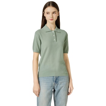 리디아 바인 여성 반소매 폴로 니트