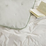 루마인 홈 양모 자수 퀼팅 이불 - 싱글, 민트