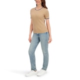 할스톤 여성 케이블 반소매 니트 - 베이지, M