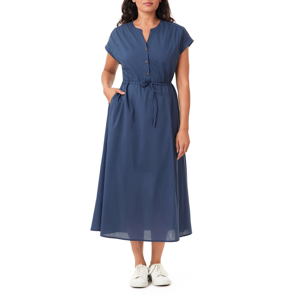 Scotch & Soda 여성 코튼 롱 원피스 - 네이비