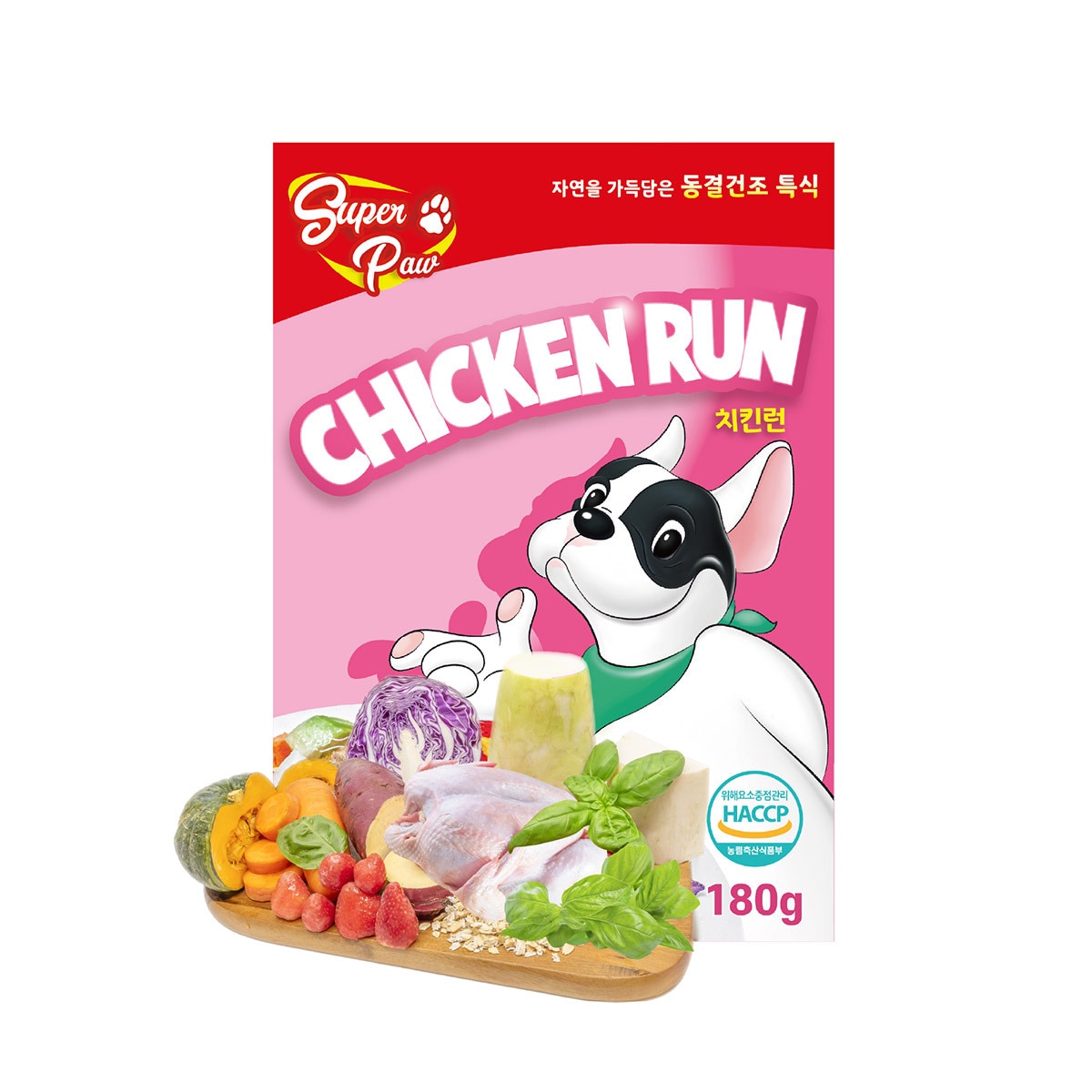 슈퍼포우 동결건조 자연식 사료 180g x 2 - 치킨런