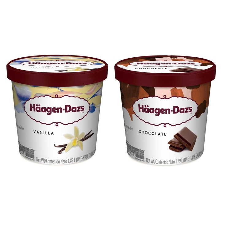 Haagen-Dazs Half Gallon Vanilla + Choco 1.89L X 2 636269