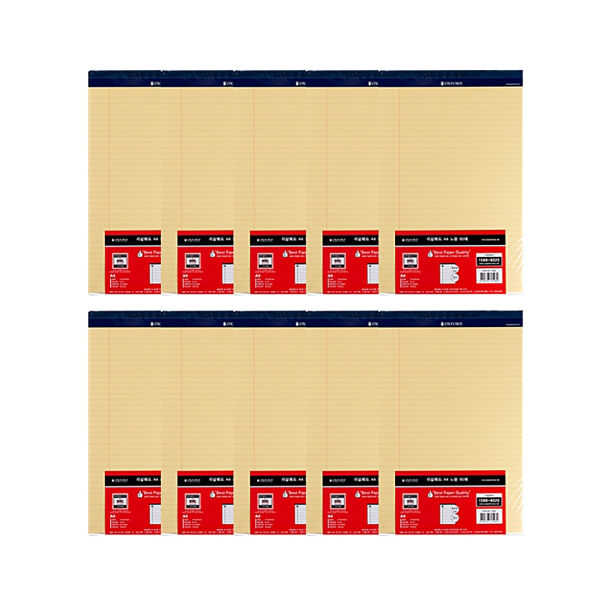 옥스포드 리갈패드 A4 노랑 60매 10권팩