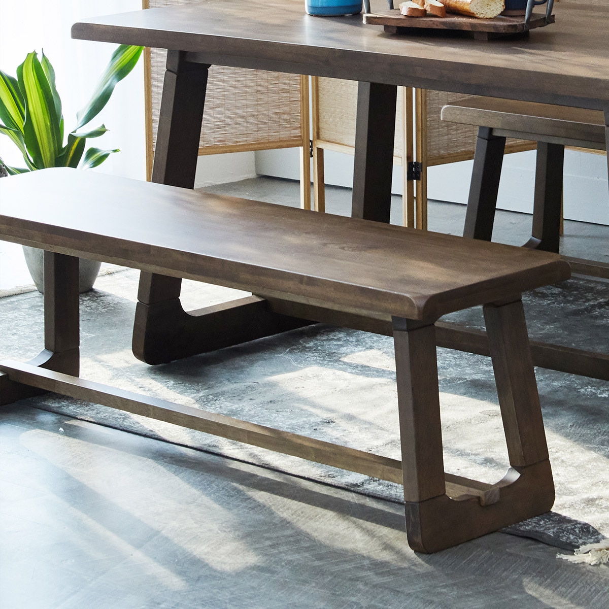 리비니아 아칸 원목 식탁세트 - 벤치+벤치