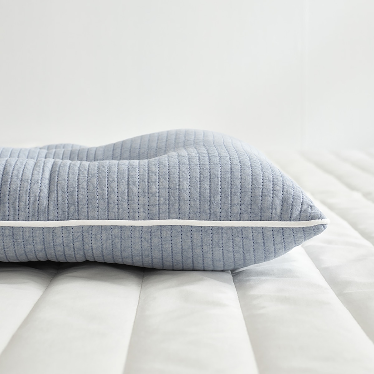 루마인 홈 순면 낮잠 경추 베개 2P - 블루