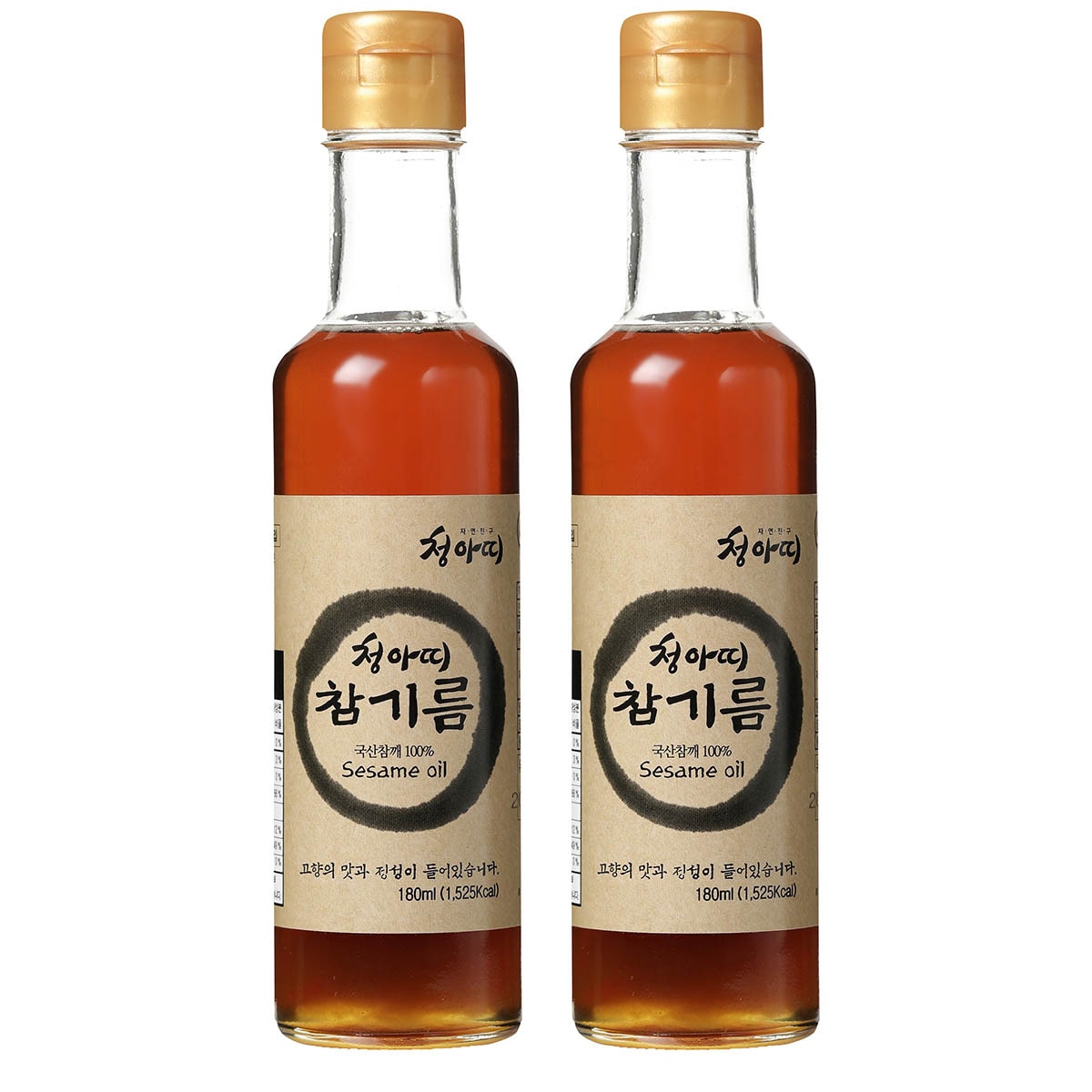 청아띠 국내산 참기름180ml x 2