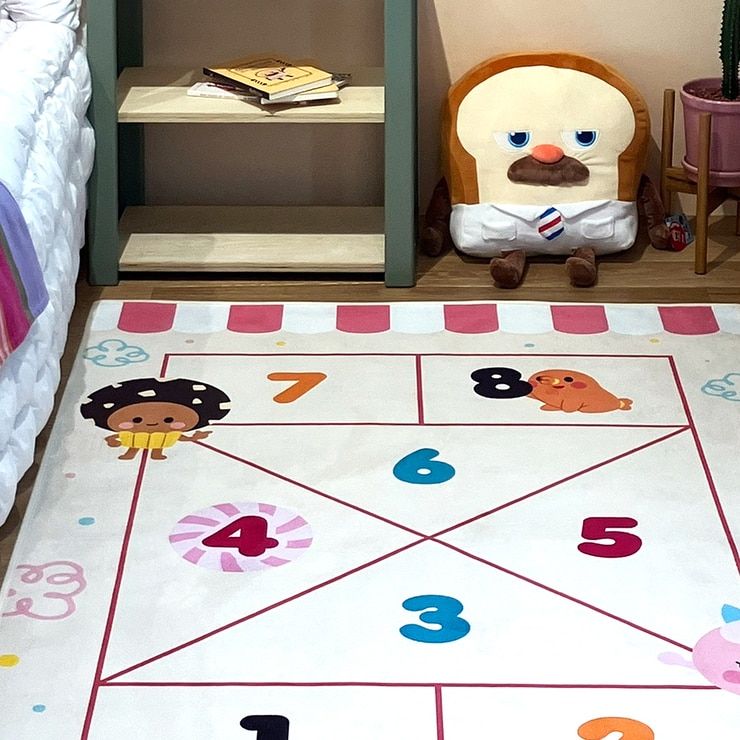 한일카페트x브레드이발소 키즈 러그 150x200cm - 사방치기