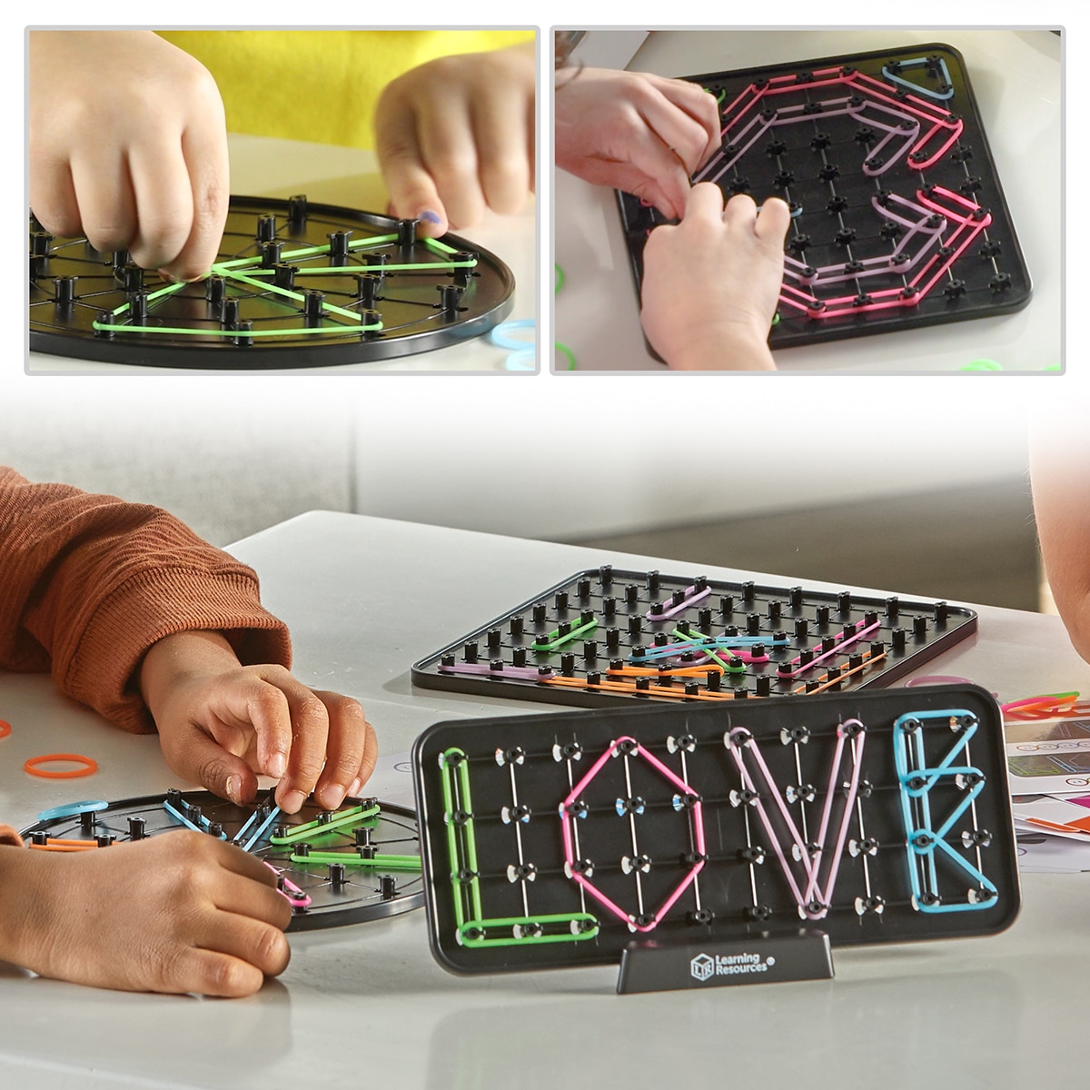 러닝리소스 픽셀아트 퍼즐 & 글로우 지오보드 세트