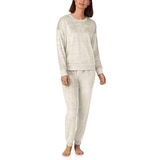 DKNY 여성 플러시 라운지 상하의 세트 - 크림 베이지, L DKNY 여성 플러시 라운지 상하의 세트 - 크림 베이지, L