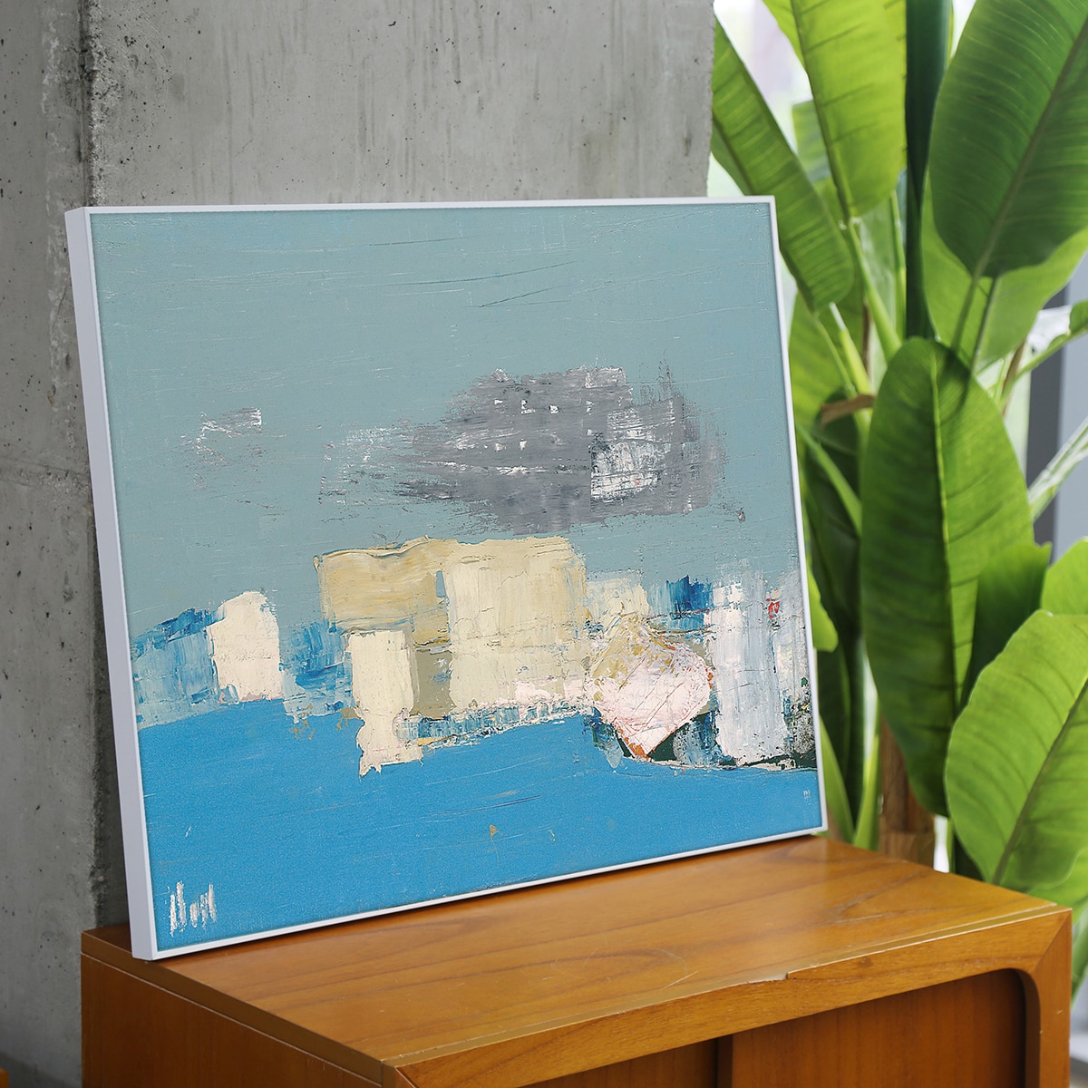 지클레 그림 액자 (80 x 60cm 또는 60 x 80cm) - 니콜라스 드 스탈, 청색 구성