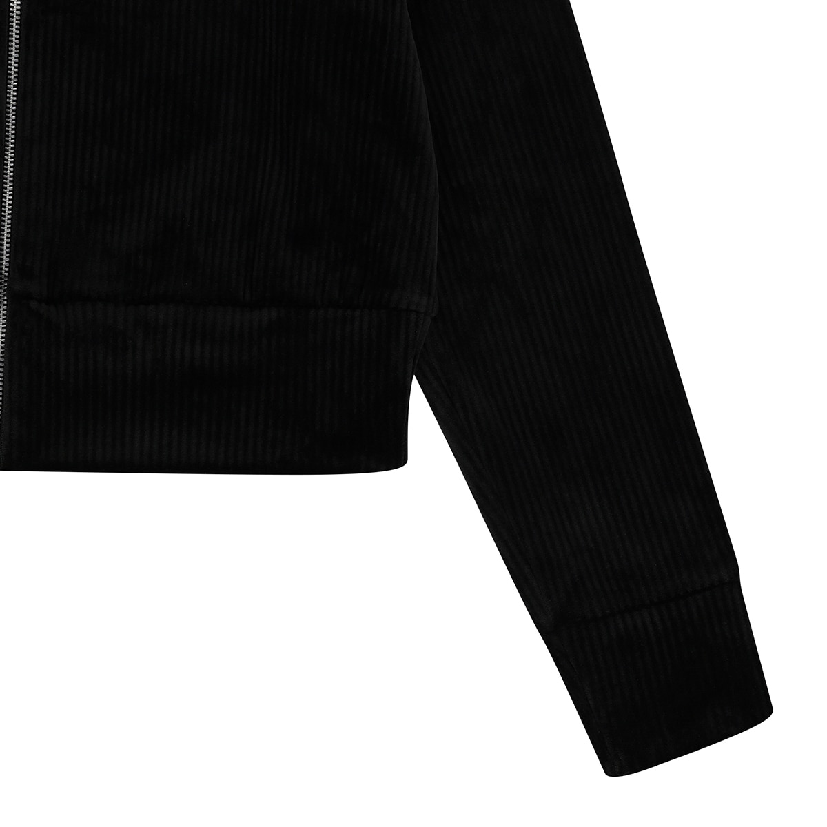 게스 여성 벨루어 코듀로이 집업 - 블랙