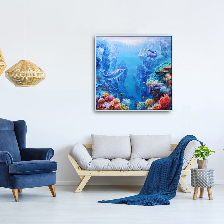 지클레 그림 액자 76x76cm - 바닷속 이야기 지클레 그림 액자 76x76cm - 바닷속 이야기