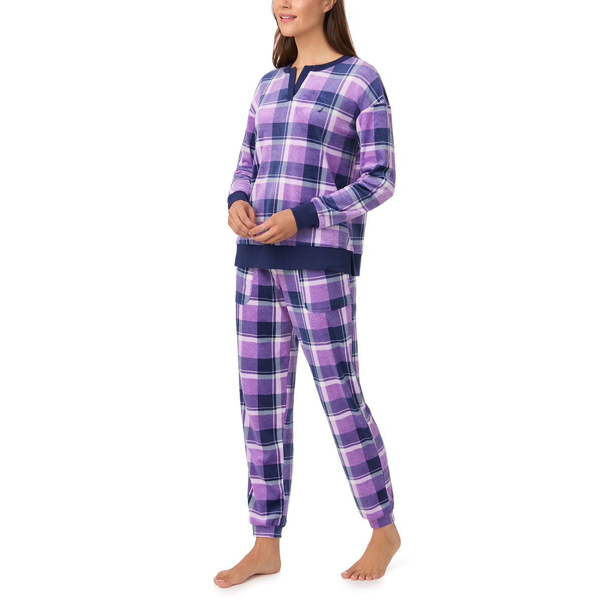 노티카 여성 실키 플리스 파자마 세트 - 퍼플