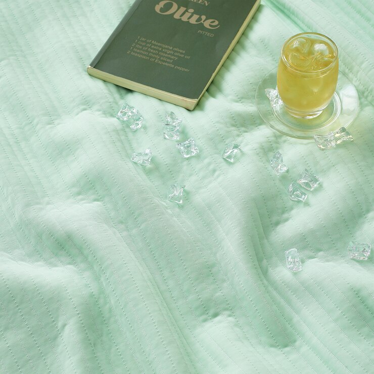 April At Home 양면 냉감 핀코트 여름 이불 - 싱글, 그린
