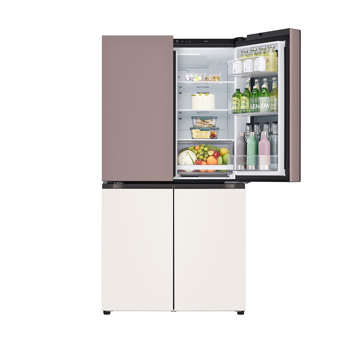 LG 오브제 노크온 냉장고 870L,메탈클레이핑크&베이지