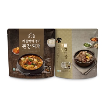 고깃집 차돌박이 냉이 된장찌개 800g x 2 + 궁 왕갈비탕 1,020g x 2