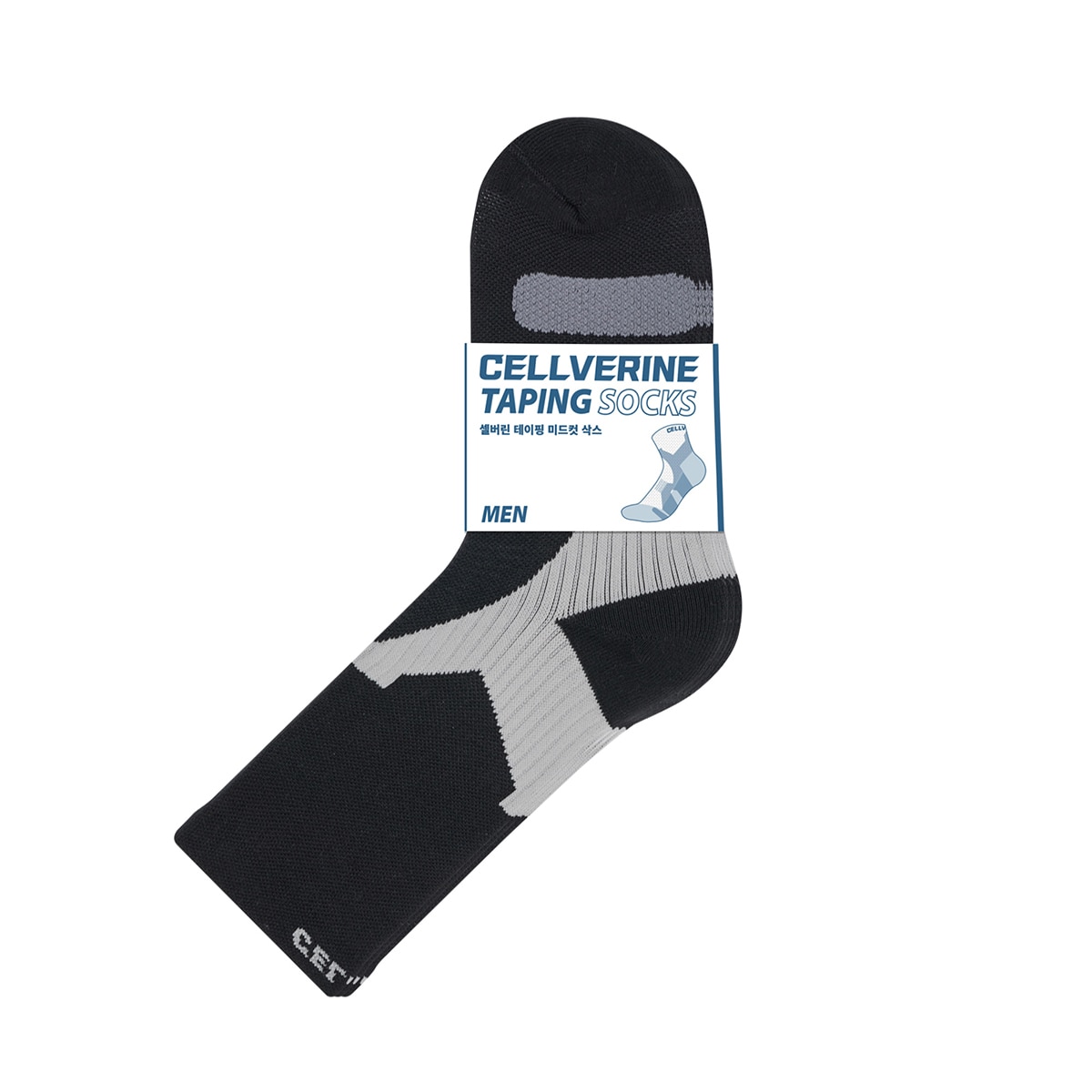 셀버린 테이핑 스포츠 양말 3족 - 블랙, L 셀버린 테이핑 스포츠 양말 3족 - 블랙, L