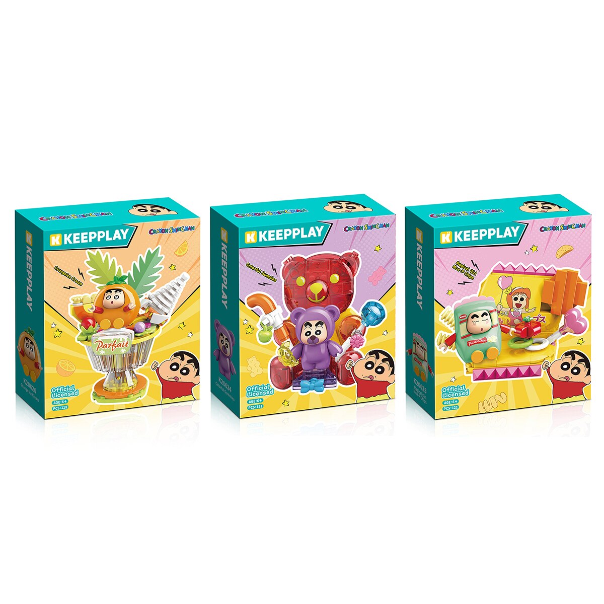 Keepplay 짱구 블럭 피규어 음식 시리즈 3종