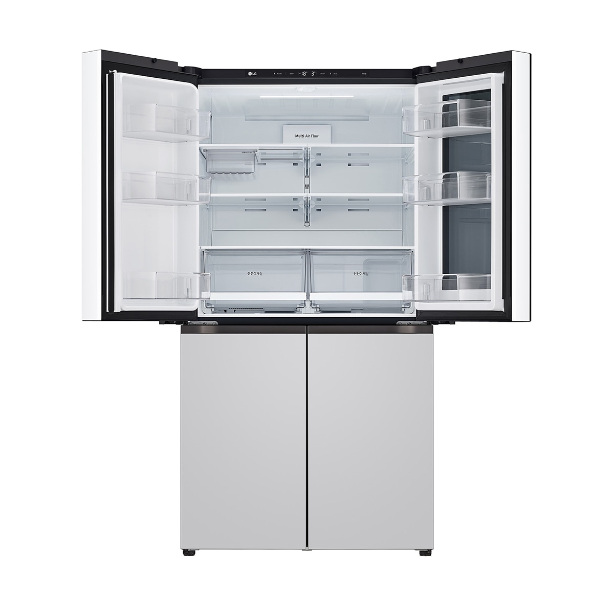LG 오브제 노크온 냉장고 870L,메탈크림화이트&그레이