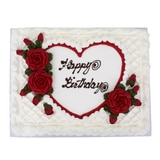 화이트 하프시트케이크 - 하트 로즈 화이트 하프시트케이크 - 하트 로즈