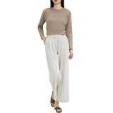 르샵 여성 핀턱 와이드 팬츠 - 라이트 베이지, M