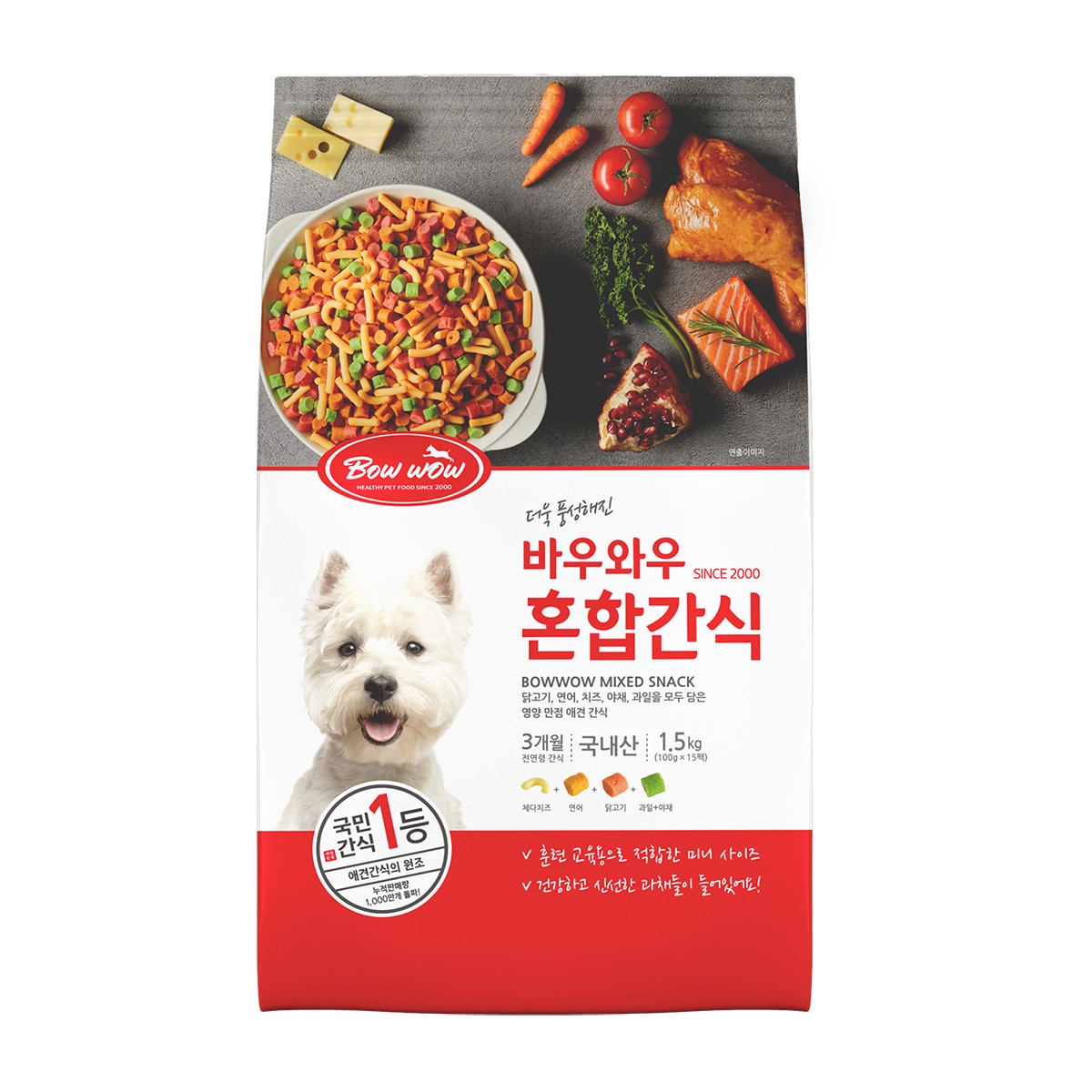 바우와우 애견용 혼합간식 100g x 15팩