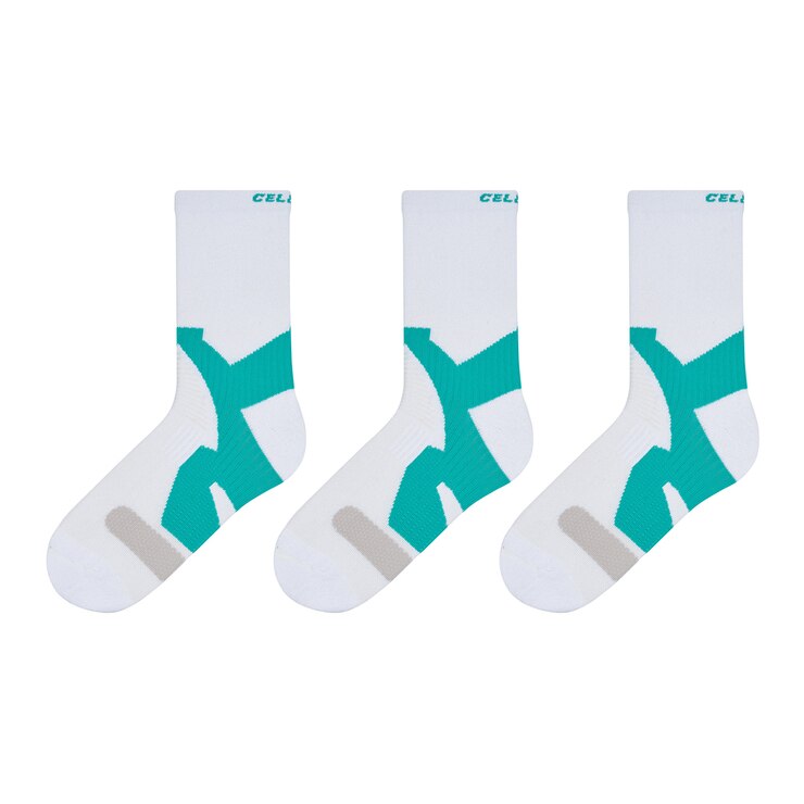 셀버린 테이핑 스포츠 양말 3족 - 화이트, L